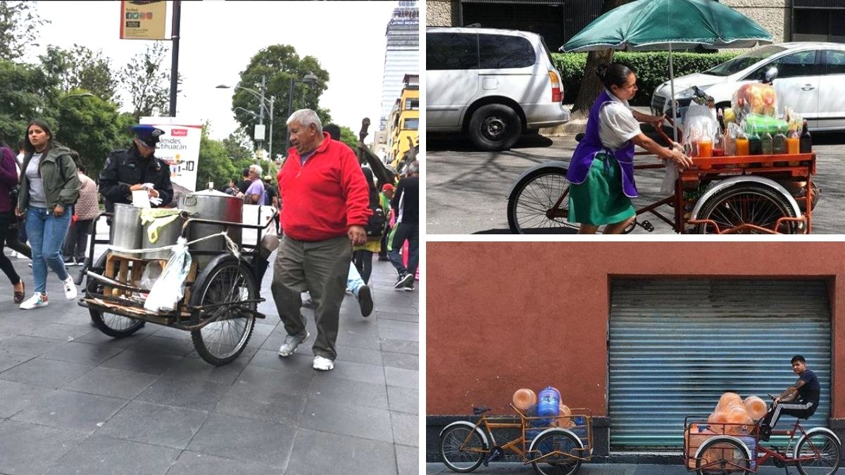 Triciclos de comida en la ciudad de México