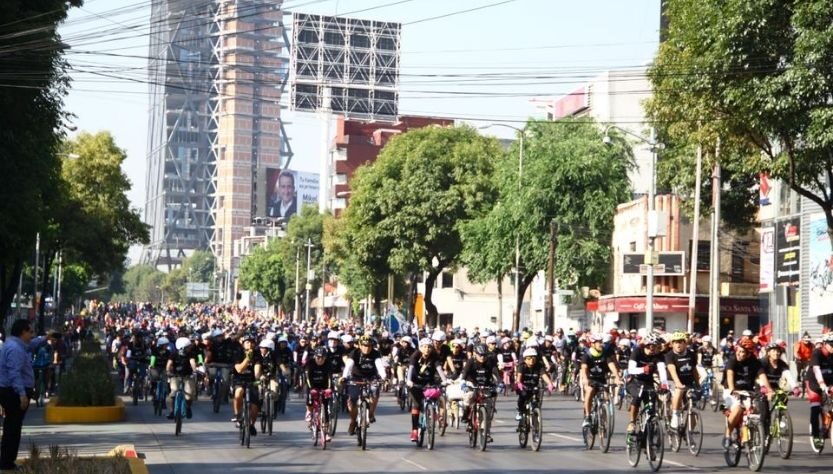 Bicicletas circulan por calles de la Ciudad de México