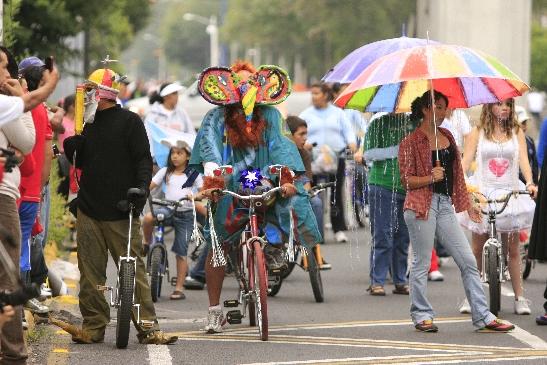 Paseo durante el congreso nacional de ciclismo urbano en Guadalajara