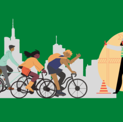 Ilustración Trabajadores Muévete en Bici